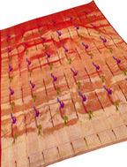 Golden Handloom Paithani Pure Silk Blouse Piece Fabric( 1 Mtr ) - Luxurion World