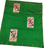 Green Handloom Paithani Pure Silk Blouse Piece Fabric( 1 Mtr ) - Luxurion World