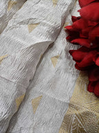 Dyeable Handloom Banarasi Pure Tissue Silk Dupatta - Luxurion World- Crafted Heirlooms