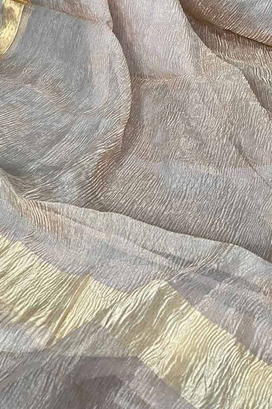 Vibrant Dyeable Banarasi Handloom Tissue Silk Dupatta