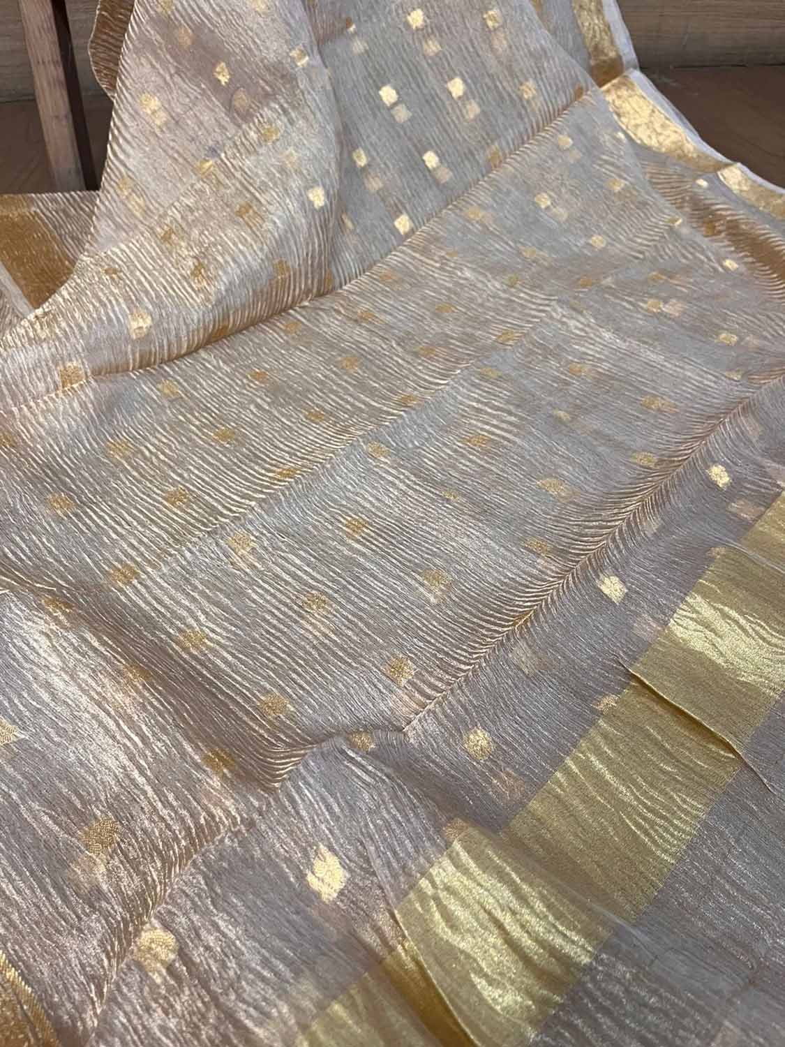 Vibrant Dyeable Banarasi Handloom Tissue Silk Dupatta - Luxurion World