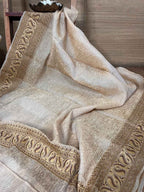 Vibrant Dyeable Banarasi Handloom Tissue Silk Dupatta - Luxurion World- Crafted Heirlooms