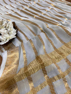 Stunning Dyeable Banarasi Chiffon Dupatta - Handloom Beauty - Luxurion World