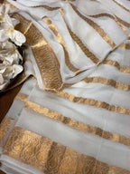 Stunning Dyeable Banarasi Chiffon Dupatta - Handloom Beauty - Luxurion World