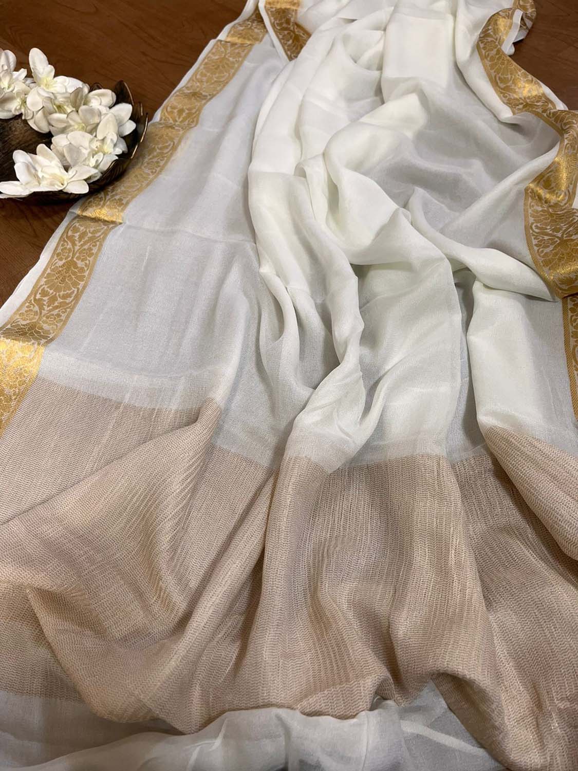 Vibrant Dyeable Banarasi Chiffon Dupatta - Handloom Beauty - Luxurion World