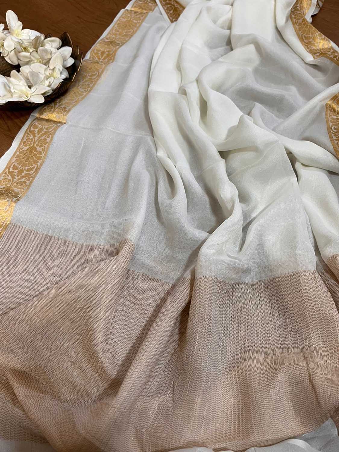 Vibrant Dyeable Banarasi Chiffon Dupatta - Handloom Beauty - Luxurion World