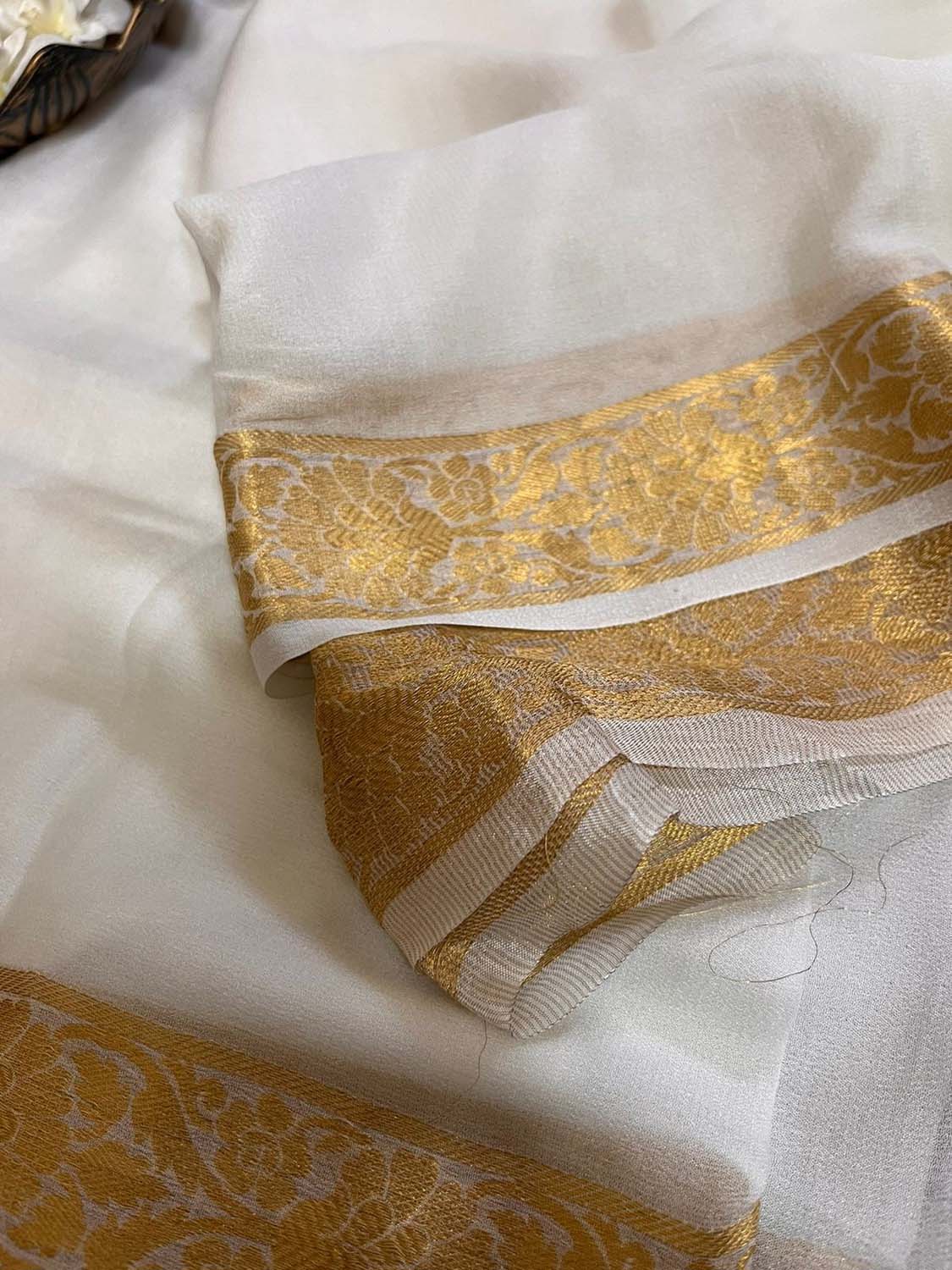 Vibrant Dyeable Banarasi Chiffon Dupatta - Handloom Beauty - Luxurion World