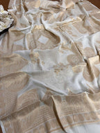 Stunning Dyeable Banarasi Chiffon Dupatta - Handloom Beauty - Luxurion World