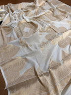 Stunning Dyeable Banarasi Chiffon Dupatta - Handloom Beauty - Luxurion World