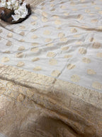 Vibrant Dyeable Banarasi Handloom Moonga Georgette Dupatta - Luxurion World