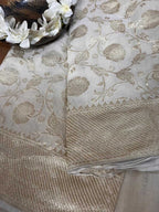 Stunning Dyeable Banarasi Handloom Moonga Georgette Dupatta - Luxurion World