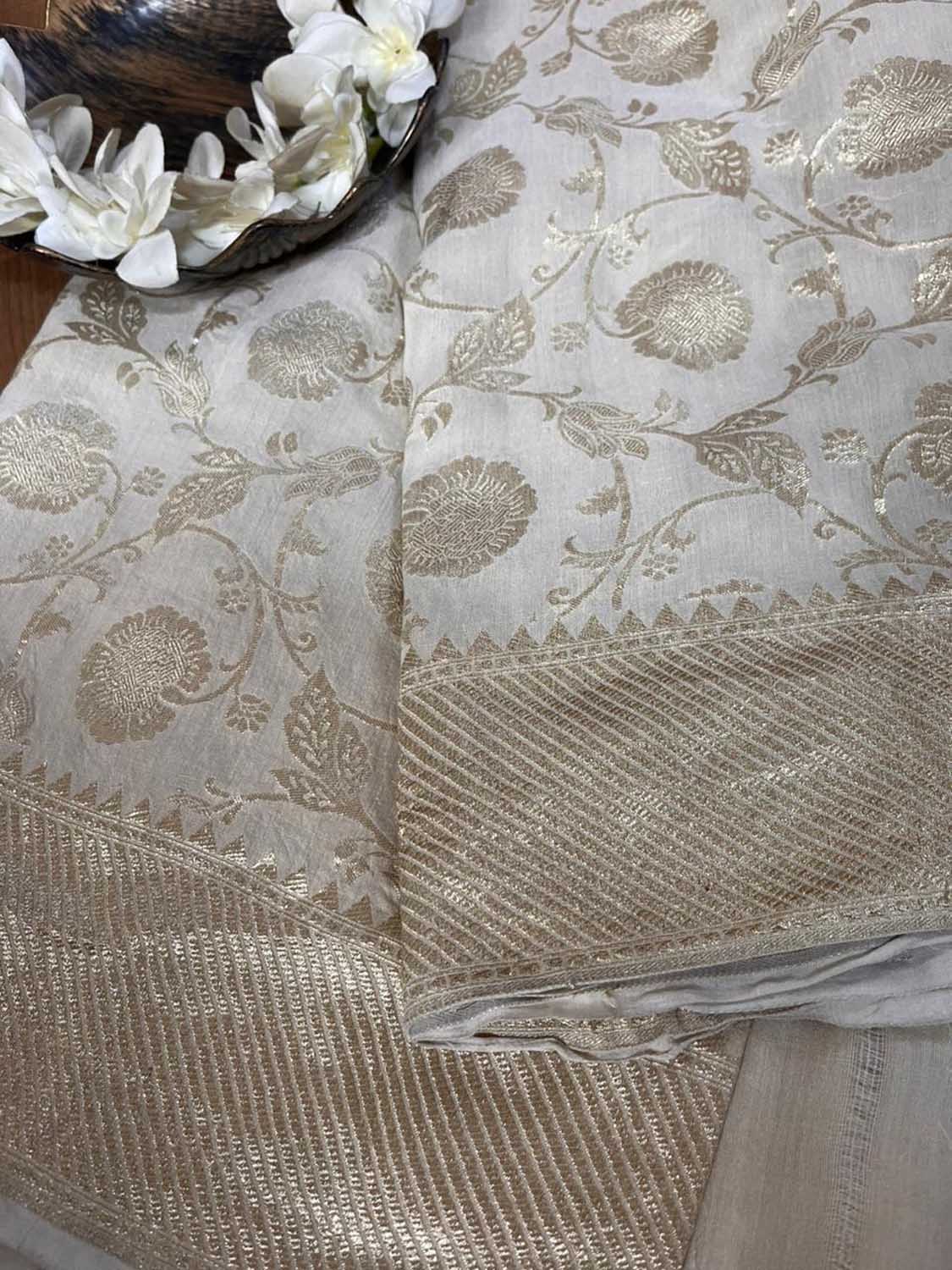 Stunning Dyeable Banarasi Handloom Moonga Georgette Dupatta - Luxurion World