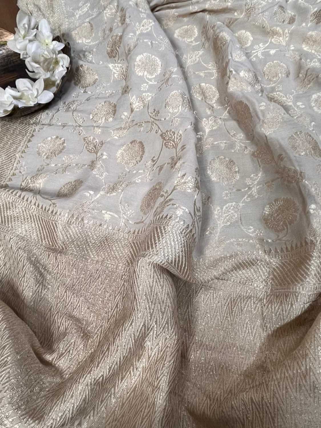 Stunning Dyeable Banarasi Handloom Moonga Georgette Dupatta - Luxurion World