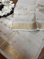 Vibrant Dyeable Banarasi Handloom Moonga Silk Dupatta - Luxurion World