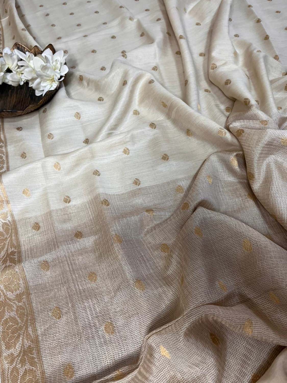 Vibrant Dyeable Banarasi Handloom Moonga Silk Dupatta - Luxurion World- Crafted Heirlooms