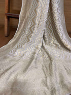Stunning Dyeable Banarasi Handloom Pure Georgette Dupatta - Luxurion World