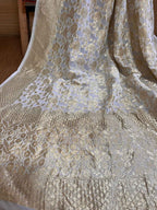 Vibrant Dyeable Banarasi Handloom Pure Georgette Dupatta - Luxurion World- Crafted Heirlooms