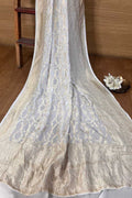 Vibrant Dyeable Banarasi Handloom Pure Georgette Dupatta - Luxurion World- Crafted Heirlooms