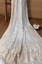 Vibrant Dyeable Banarasi Handloom Pure Georgette Dupatta - Luxurion World- Crafted Heirlooms