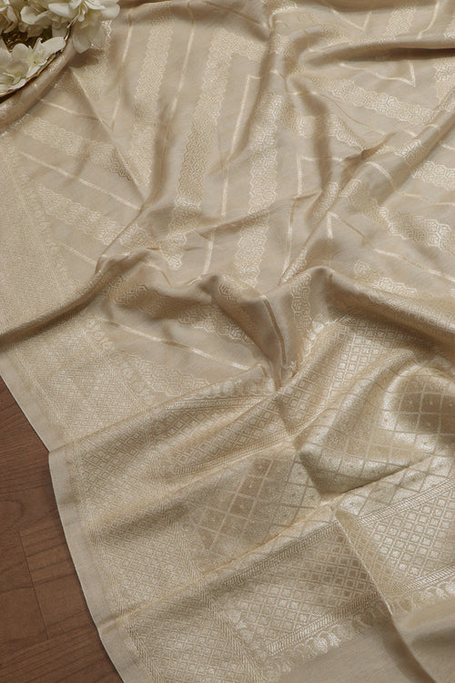 Vibrant Dyeable Banarasi Handloom Pure Moonga Silk Dupatta - Luxurion World- Crafted Heirlooms
