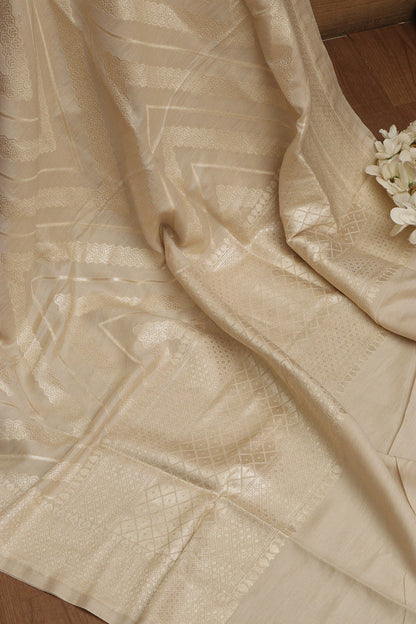 Vibrant Dyeable Banarasi Handloom Pure Moonga Silk Dupatta - Luxurion World