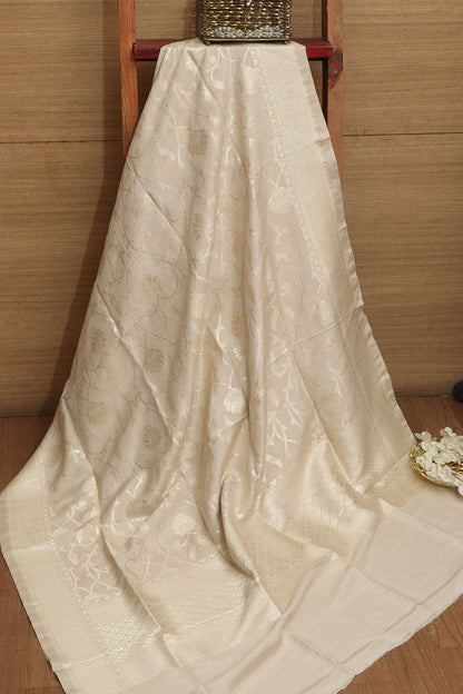 Vibrant Dyeable Banarasi Handloom Pure Moonga Silk Dupatta - Luxurion World