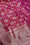 Exquisite Pink Banarasi Katan Silk Handloom Dupatta - Luxurion World