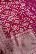 Exquisite Pink Banarasi Katan Silk Handloom Dupatta - Luxurion World
