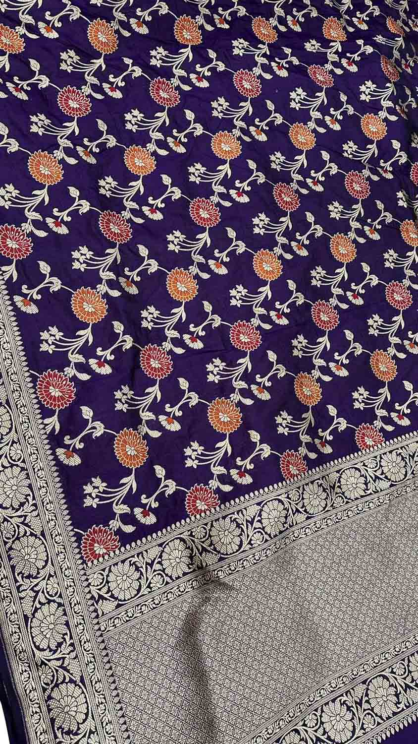 Elegant Blue Banarasi Silk Dupatta - Luxurion World
