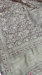 Exquisite Pink Banarasi Silk Dupatta - Handloom Beauty - Luxurion World