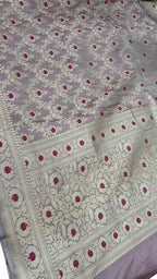Exquisite Pink Banarasi Silk Dupatta - Handloom Beauty - Luxurion World
