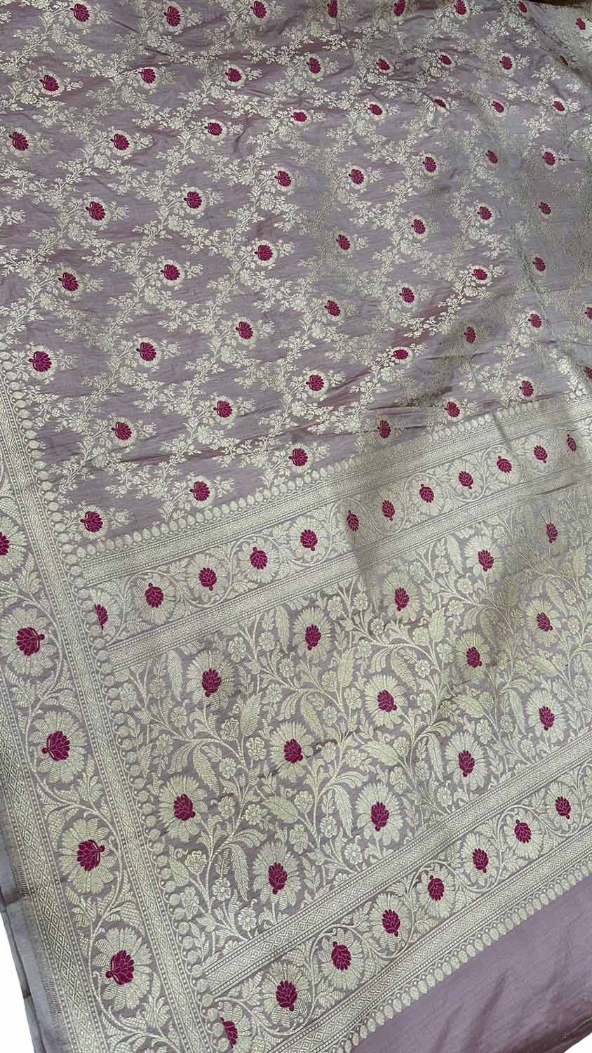 Exquisite Pink Banarasi Silk Dupatta - Handloom Beauty - Luxurion World