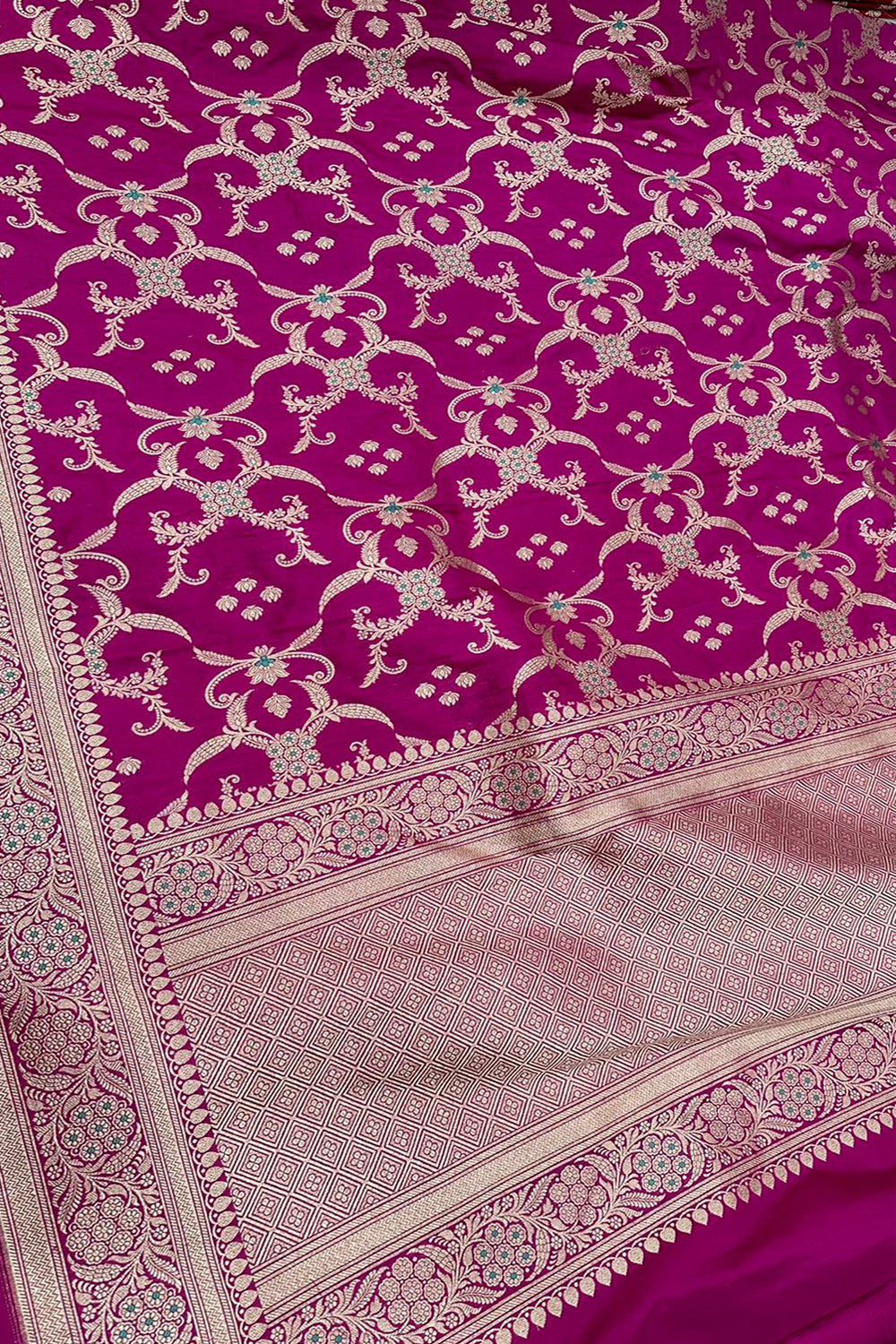 Exquisite Pink Banarasi Silk Dupatta - Handloom Beauty - Luxurion World
