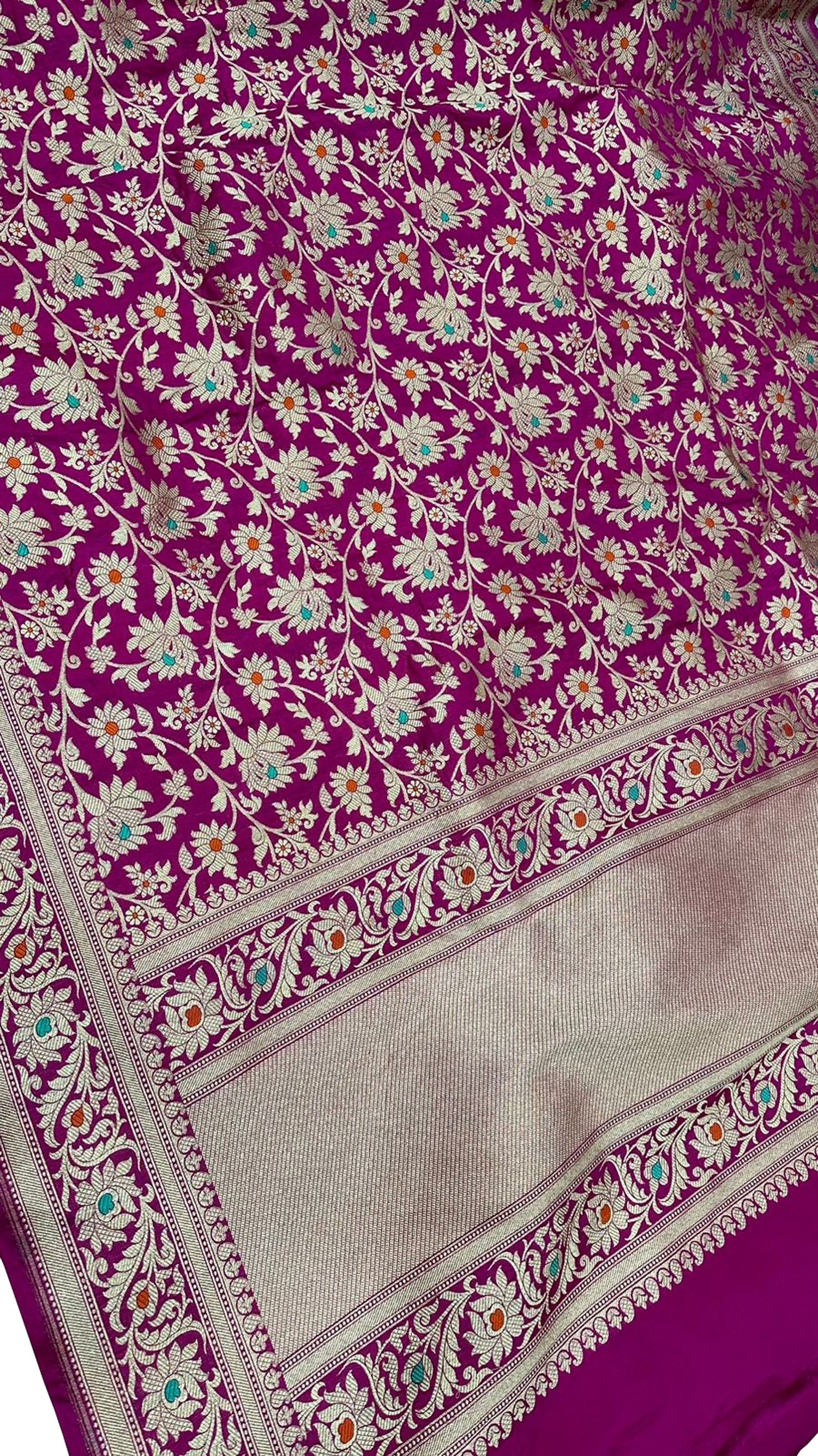 Exquisite Pink Banarasi Silk Dupatta - Handloom Beauty - Luxurion World