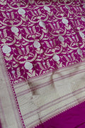 Exquisite Pink Banarasi Katan Silk Handloom Dupatta - Luxurion World