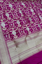 Exquisite Pink Banarasi Katan Silk Handloom Dupatta - Luxurion World