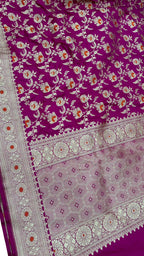Exquisite Pink Banarasi Katan Silk Handloom Dupatta - Luxurion World