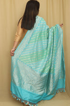 Multicolor Banarasi Handloom Pure Moonga Silk Rangkat Dupatta - Luxurion World- Crafted Heirlooms