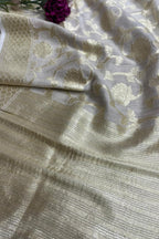 Dyeable Banarasi Handloom Pure Moonga Silk Dupatta - Luxurion World- Crafted Heirlooms