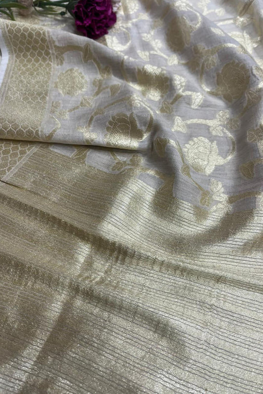 Dyeable Banarasi Handloom Pure Moonga Silk Dupatta - Luxurion World