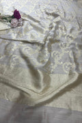Dyeable Banarasi Handloom Pure Moonga Silk Dupatta - Luxurion World- Crafted Heirlooms