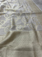 Dyeable Banarasi Handloom Pure Moonga Silk Dupatta - Luxurion World- Crafted Heirlooms