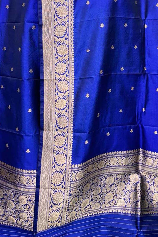 Royal Blue Banarasi Silk Dupatta - Pure Elegance - Luxurion World