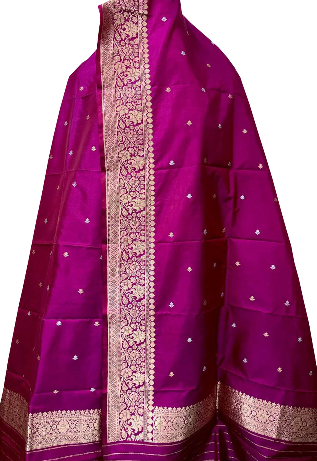 Exquisite Pink Banarasi Katan Silk Dupatta - Luxurion World