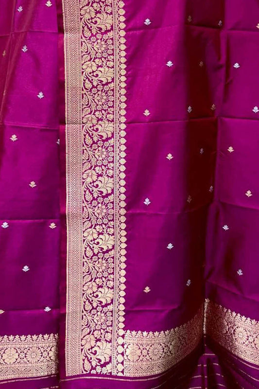 Exquisite Pink Banarasi Katan Silk Dupatta