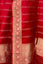 Exquisite Red Banarasi Katan Silk Dupatta - Handloom Beauty - Luxurion World