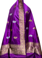 Exquisite Purple Banarasi Silk Dupatta - Luxurion World