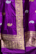 Exquisite Purple Banarasi Silk Dupatta - Luxurion World