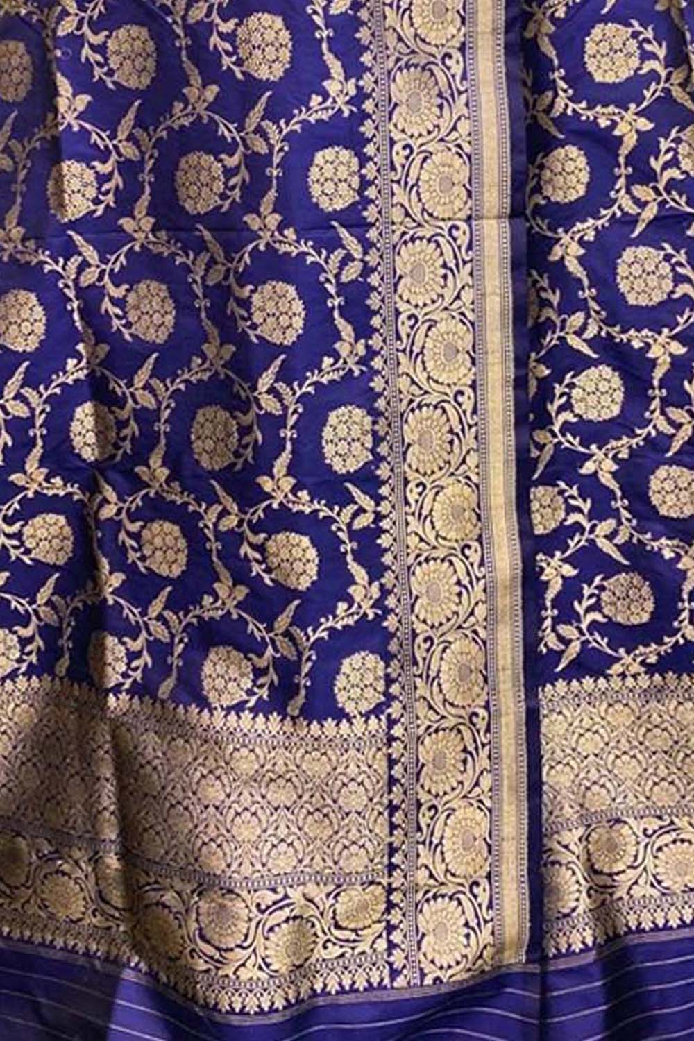 Exquisite Blue Banarasi Handloom Silk Dupatta - Luxurion World