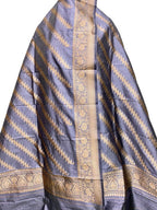 Elegant Grey Banarasi Silk Dupatta - Luxurion World